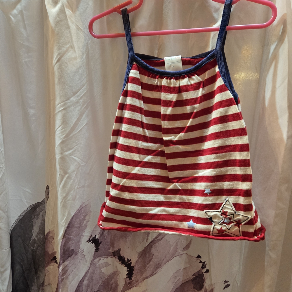 Wonderkids Red and White Striped Camisole with Star Accent